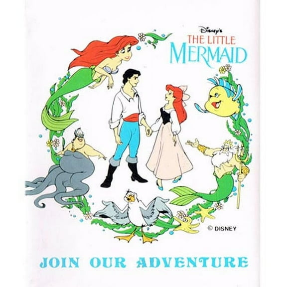 Various Ariel the Little Mermaid Vintage Printed Invitations, Multicolor, 8 Count