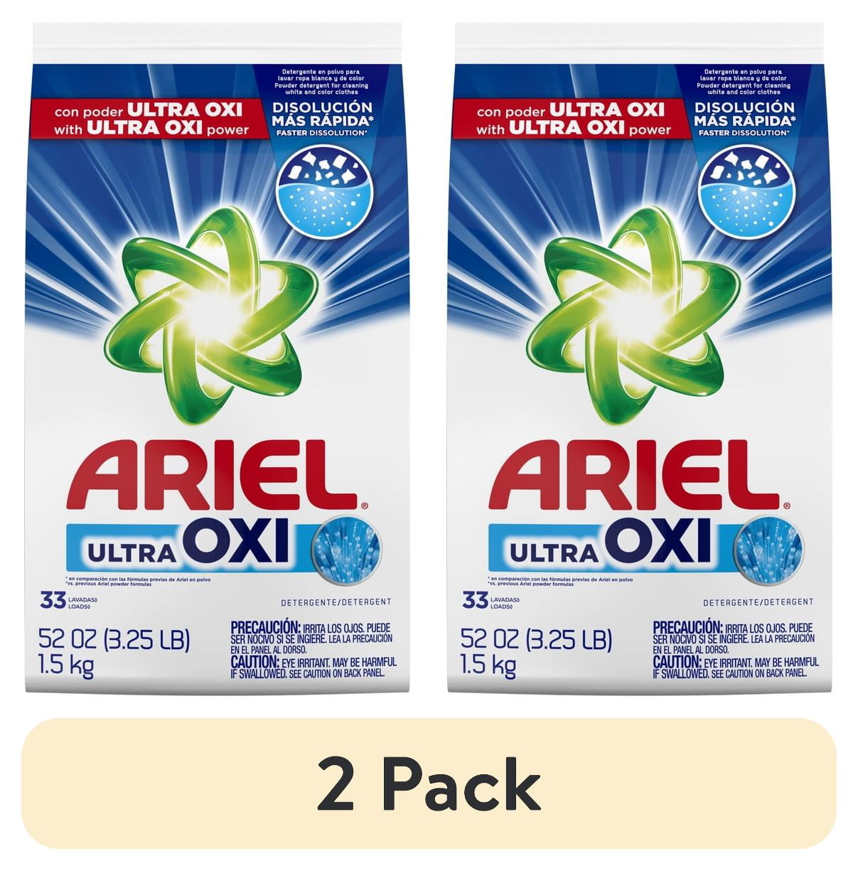 (2 pack) Ariel Ultra Oxi Powder Laundry Detergent, 1.5 KG, 33 Loads