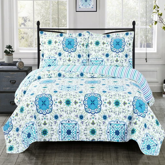 Arielle Oversize Wrinkle-Free & Easy Care Reversible Coverlet Set Twin, Queen or King Quilt Sets