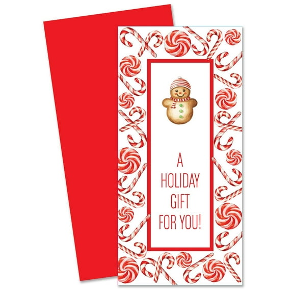 Great Papers! Peppermint & Candy Cane Holiday Gift /Money Card Holders with Envelopes, 6.5" x 11", 12 Count (2025047)