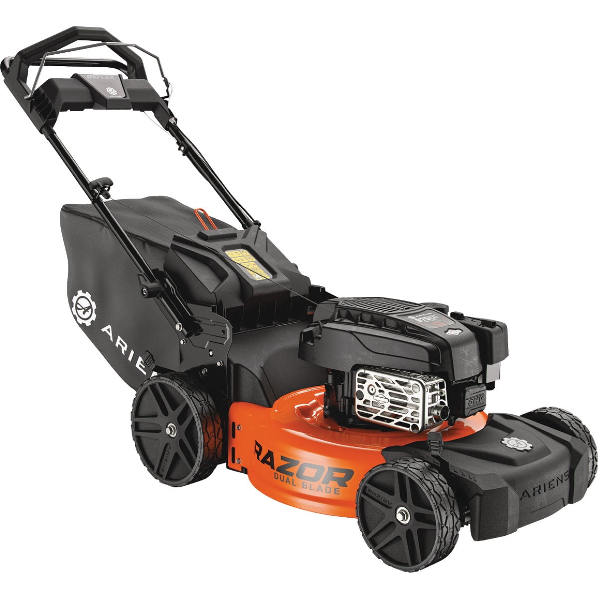 Ariens Razor 21 Inch Self Propelled Lawn Mower with Dual Blades and Reflex Speed Control, 7 Cutting Positions, Vertical Storage, Alloy Steel