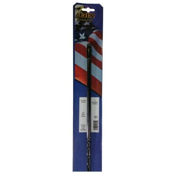 Aries 10810 Universal 3' Fiberglass Whip Antenna - Black