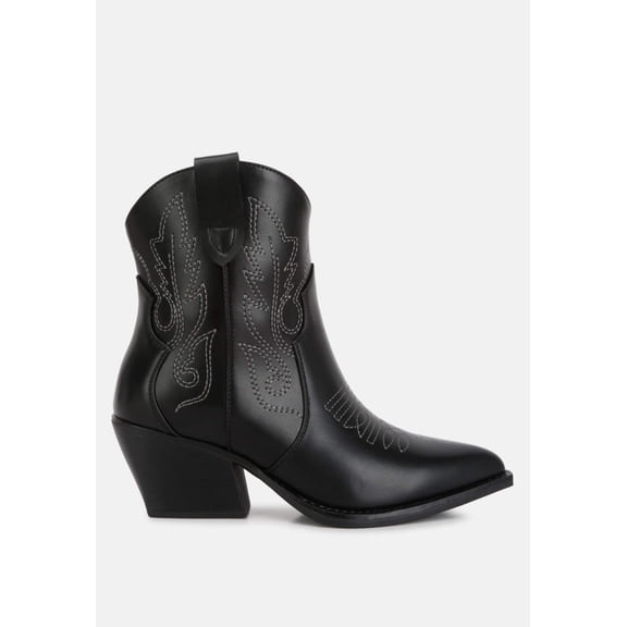 Aries Ankle Length Block Heel Cowboy Boots