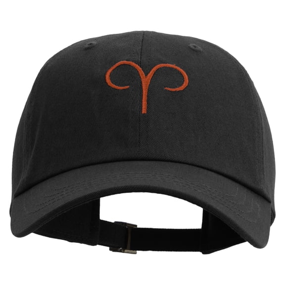 Aries Astrology Embroidered Dad Style Unstructured Low Profile 6 panel Cotton Cap - Black OSFM