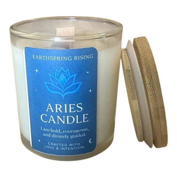 Aries Candle - Aries Zodiac Candle - Zodiac Candle - Gift for Aries - Handmade Candle - Astrology Candle, Soy Candle With Wooden Wick