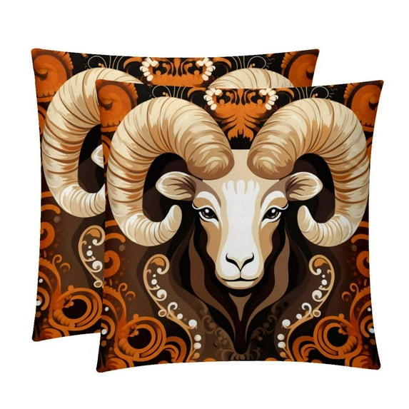 Aries Constellation Chair Pillow Covers Set of 2 Throw Pillow Decorative Pillows Velvet with Unique Patterns for Various Occasions - Available in 16x16, 18x18, and 20x20 Inches