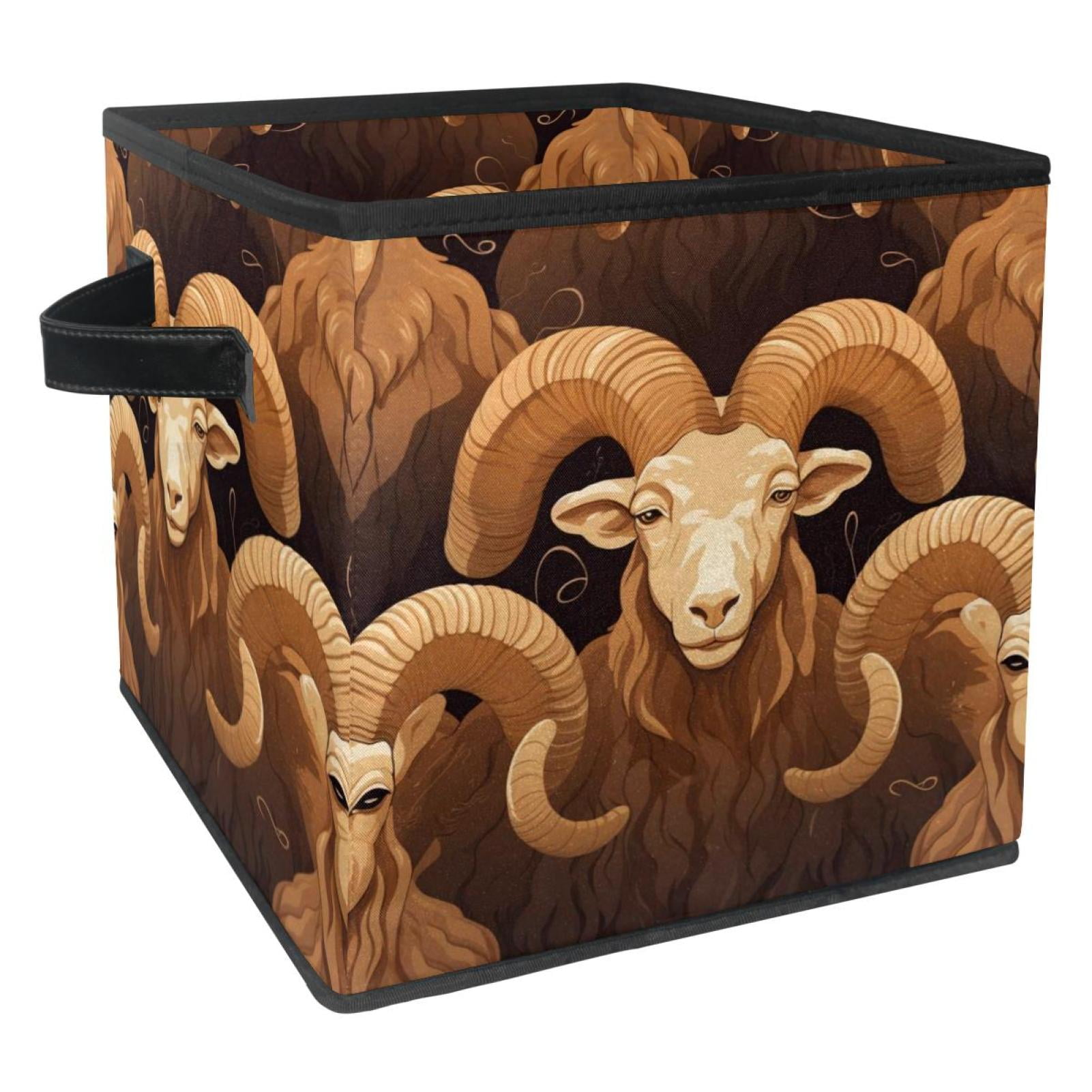 Aries Constellation Foldable Storage Basket with Handle, 10.8"X10.5"X10