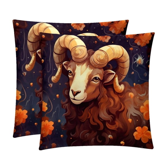 Aries Constellation Luxurious Velvet Pillow Inserts Set of 2 - 16x16, 18x18, 20x20 Inches - Unique Patterns for Pillows Covers, Bed Pillow, Throw Pillows - Great for All Occasions