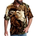 thumbnail image 1 of Aries Constellation Men's Casual Printed Button Down Short Sleeve Spread Collar Beach Shirts for Summer, Unisex, 1 of 6