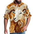 thumbnail image 1 of Aries Constellation Men's Short Sleeve Beach Shirts, Casual Button Down Poplin Printed Summer Tops - Unisex, 1 of 6