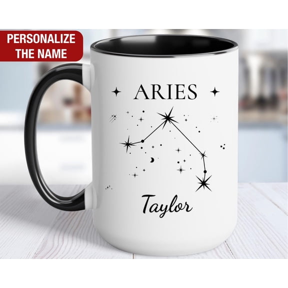Aries Constellation Mug Personalized Aries Birthday Aries Star Sign Mug Aries Zodiac Sign