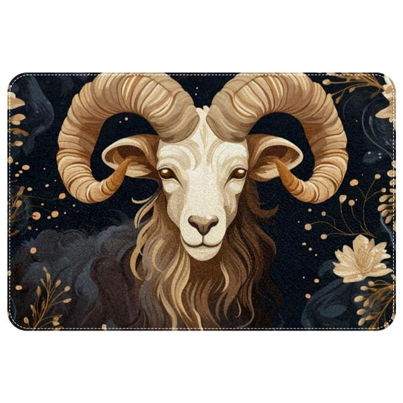 Aries Constellation Non-Slip Polyester Office Rugs: Machine Washable Game Mat and Door Carpet