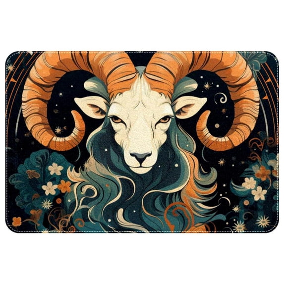 Aries Constellation Polyester Non-Slip Game Mat Area Rug Floor Carpet Machine Washable