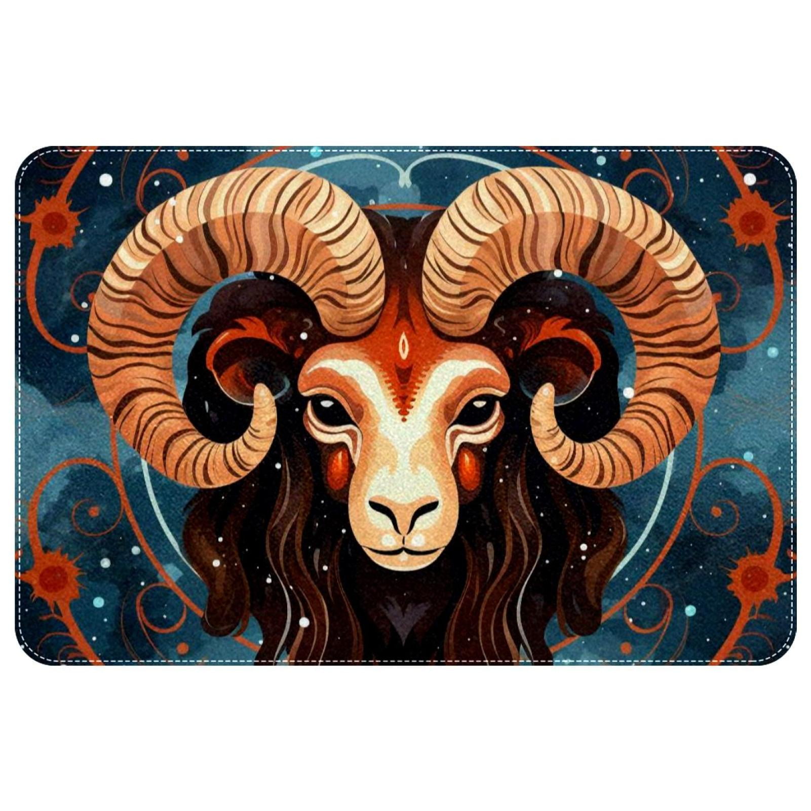 Aries Constellation Polyester Non-Slip Machine Washable Bath Rug Indoor ...