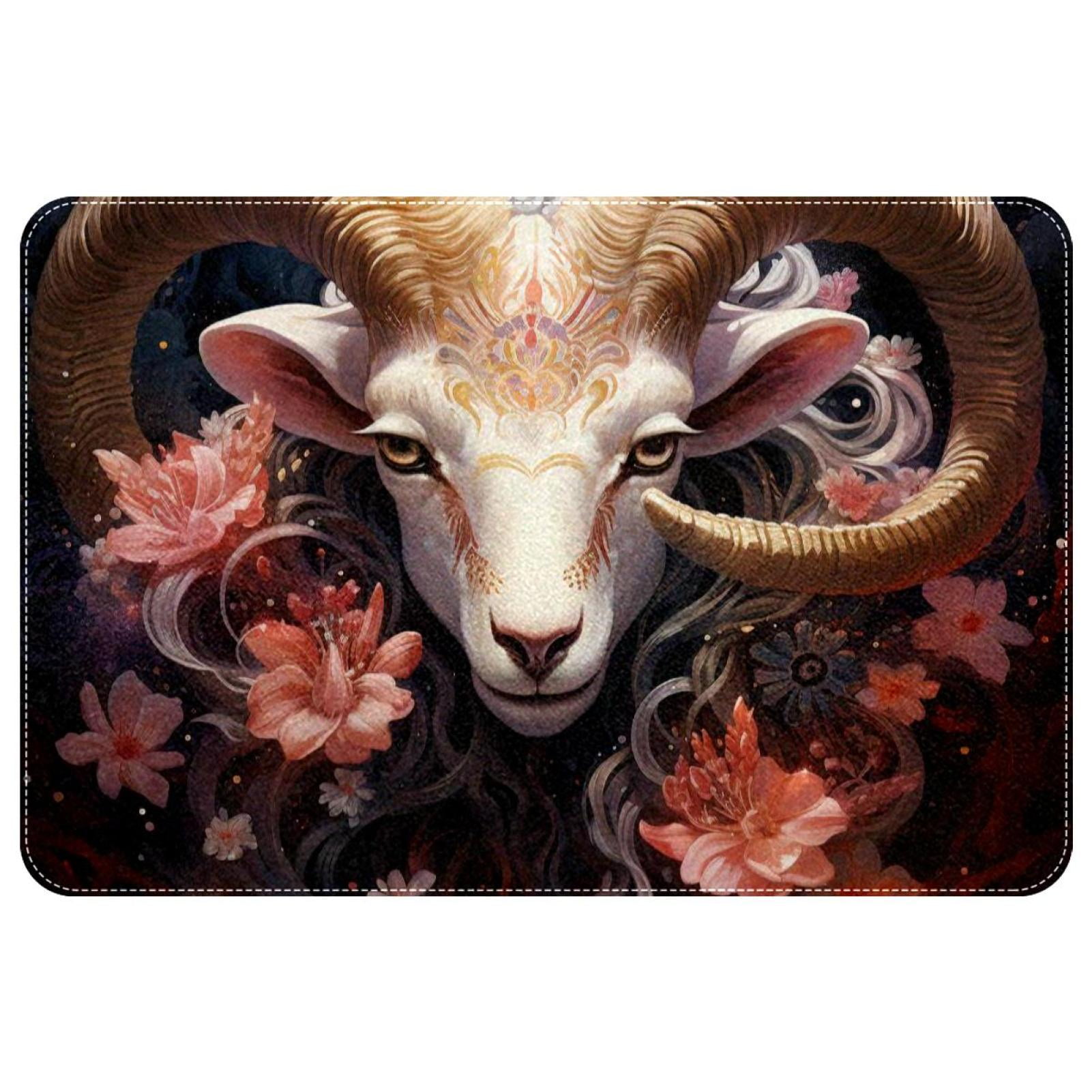 Aries Constellation Polyester Non-Slip Machine Washable Indoor Mat ...