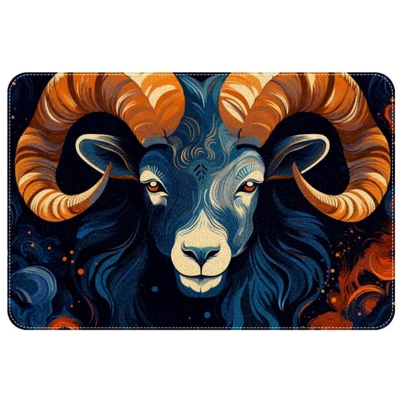 Aries Constellation Polyester Non-Slip Machine Washable Indoor Rug Floor Mat Chair Rug