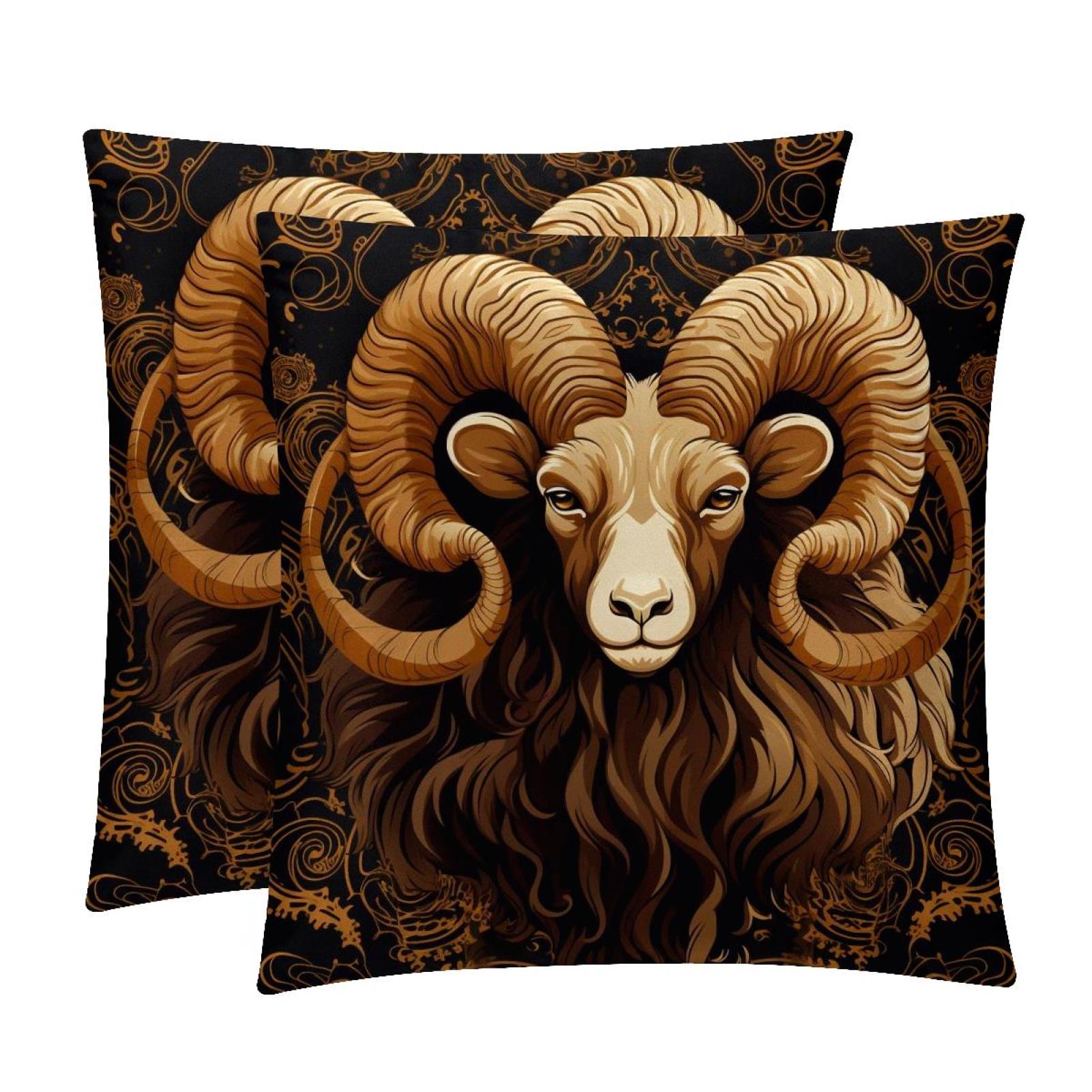 Aries Constellation Set Decorative Pillows Covers, Velvet Throw