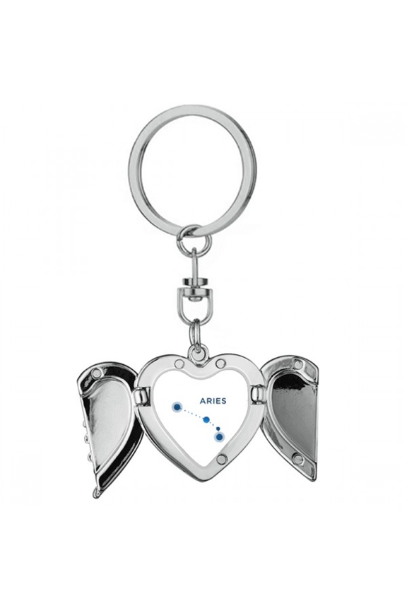 Aries Constellation Sign Zodiac Heart Angel Wing Key Chain Holder