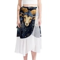 thumbnail image 1 of Aries Constellation Stylish Chiffon Beach Skirts and Summer Dresses for Women scalloped Off Shoulder Maxi Dress Dress Beach Dresses for Women, 1 of 6