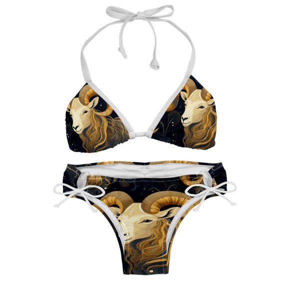 Aries Constellation Swimsuit Bikini Set, Detachable Sponge, Adjustable Strap, Two-Pack - Ideal for Beach, Pool, Vacay