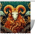 Aries Constellation Waterproof Hook Printed Bathroom Decoration Shower
