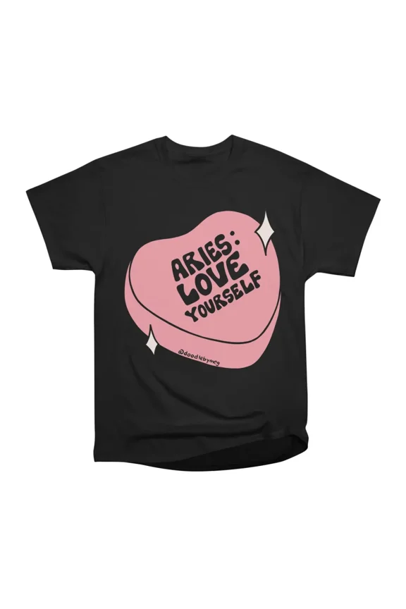 Aries Conversation Heart T-Shirt Tee Gift For Him Merch For Her Apparel For Friend