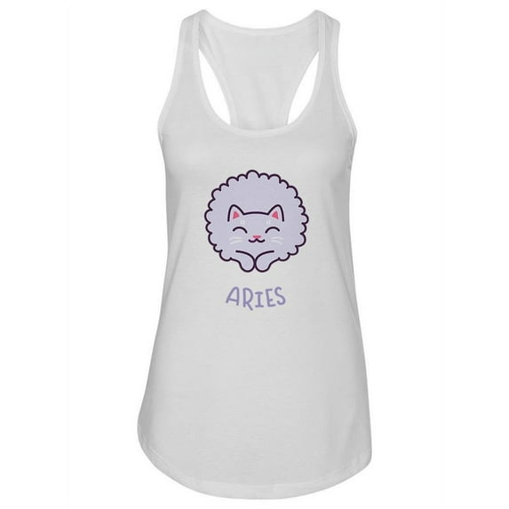 Aries Cute Cat Design Tank Women -Image by Shutterstock, Female x-Small