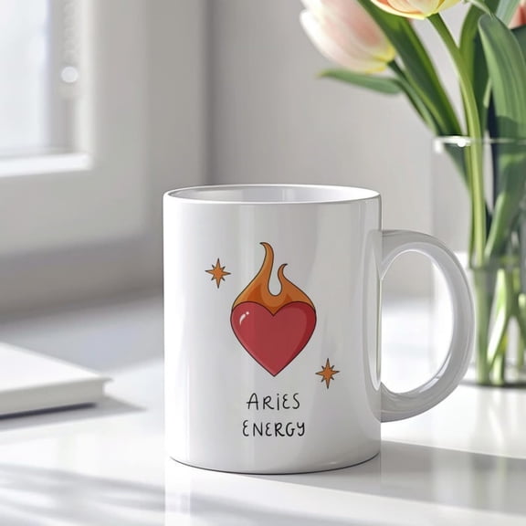 Aries Energy Mug Zodiac Sign Coffee Cup Astrology Gift 0ml.