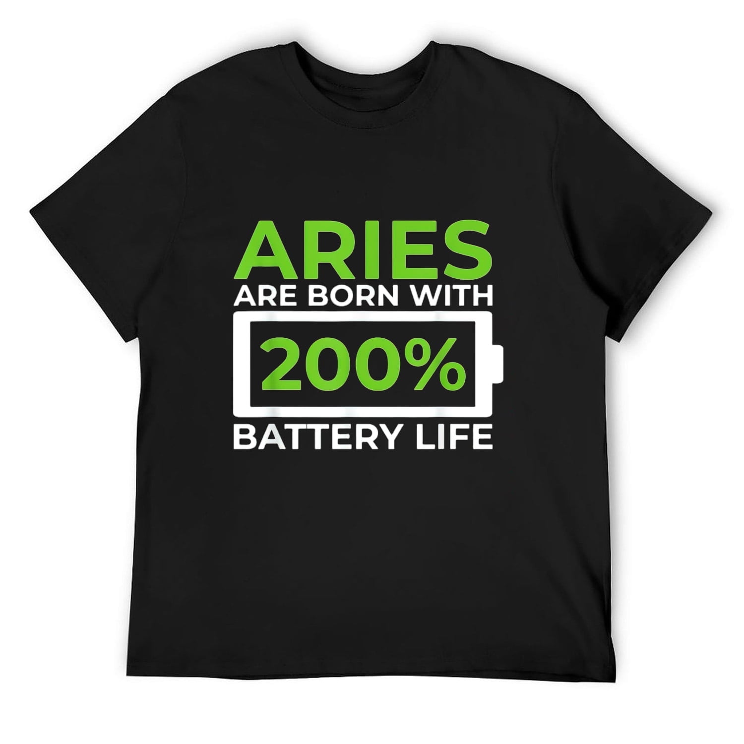 Aries Facts Astrology Horoscope Battery Life Zodiac Sign TShirt Black