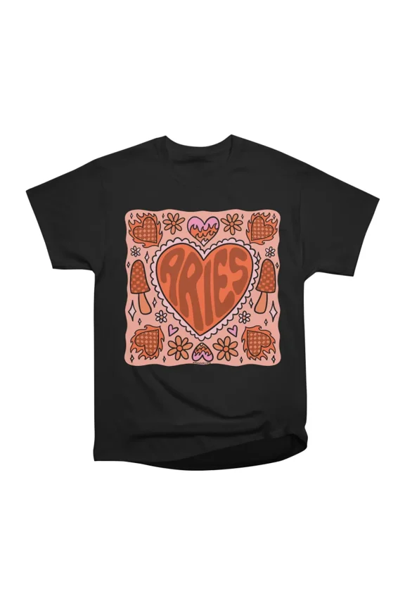 Aries Heart T-Shirt Tee Gift For Him Merch For Her Apparel For Friend