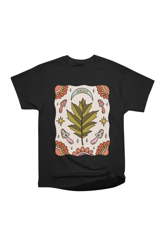 Aries Leaf T-Shirt Tee Gift For Him Merch For Her Apparel For Friend