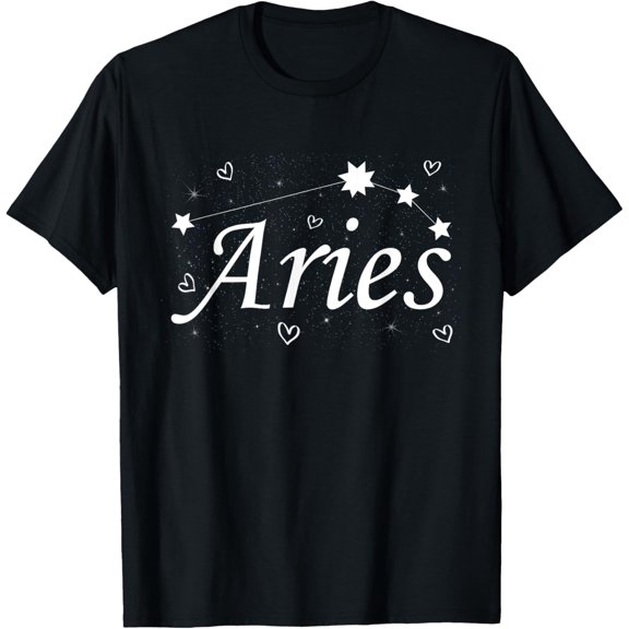 Aries March April Birthday Constellation Stars Men Women T-Shirt