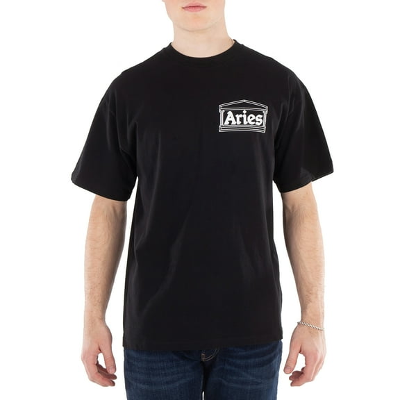 Aries Men's Black Logo Print T-Shirt, Size Small