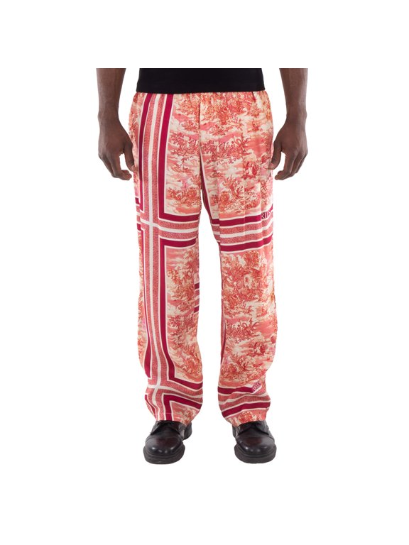 Men's Multicolor Toile De Jouy Slacker Pants, Waist Size 28"