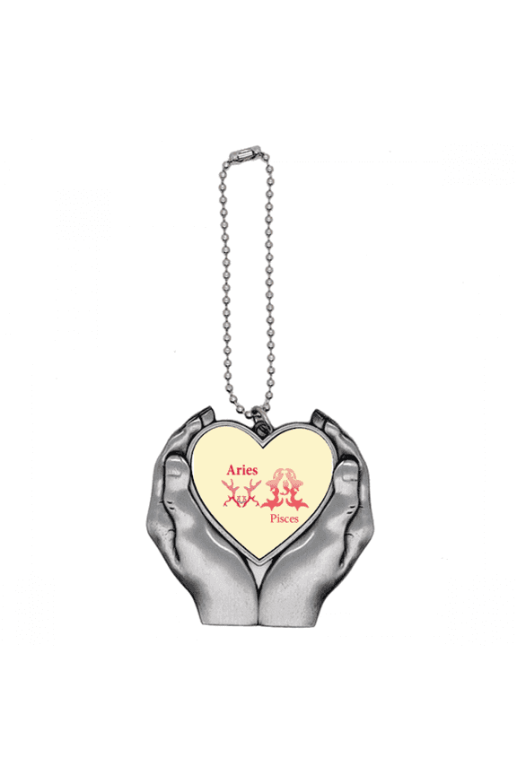 Aries Pisces Feeling Pair Car Keychain Heart Pendant Ornament Charm
