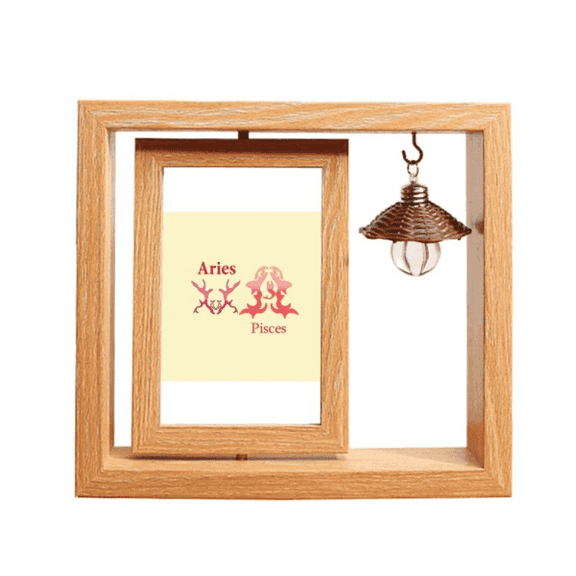 Aries Pisces Feeling Pair Wooden Rotating Picture Photo Frame 4x6