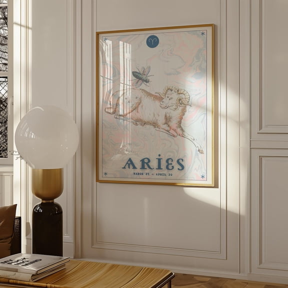 Aries Poster ( 3 Sizes) Astrology Wall Art Horoscope Print Celestial Star Sign Decor
