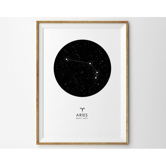 Aries Print Aries Zodiac Print Constellation Print Star Map Print Zodiac Print Astrology Print Zodiac Art Print Astronomy Print Modern Decor Wall Art, Modern Wall Decor, 24x36 UNFRAMED