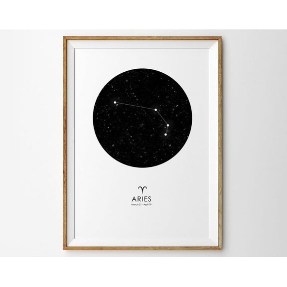 Aries Print Aries Zodiac Print Constellation Print Star Map Print Zodiac Print Astrology Print Zodiac Art Print Astronomy Print Modern Decor Wall Art, Modern Wall Decor, 8x12 UNFRAMED