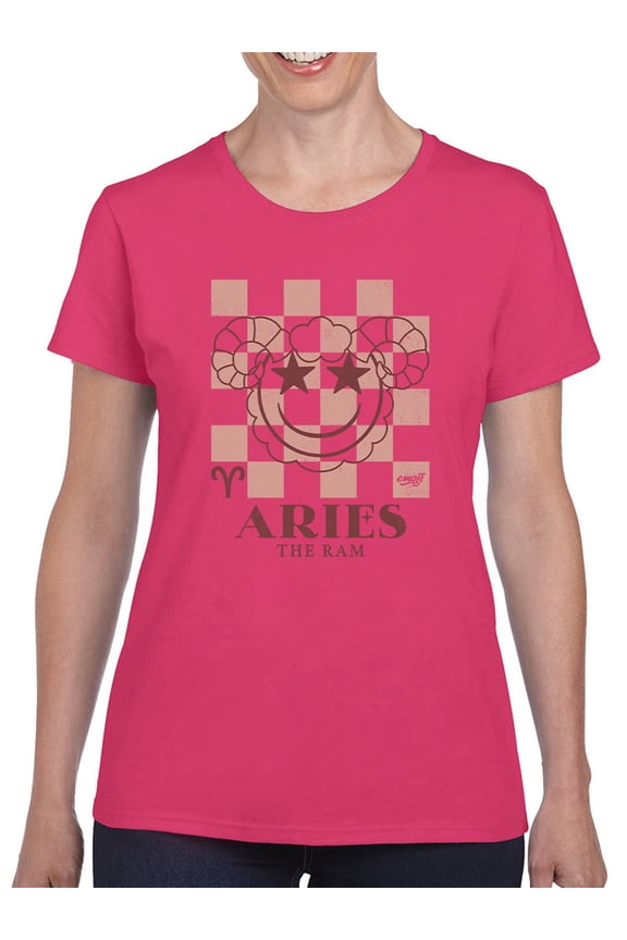 Aries Ram Emblem - Zodiac Art Design Graphic Women's T-shirt