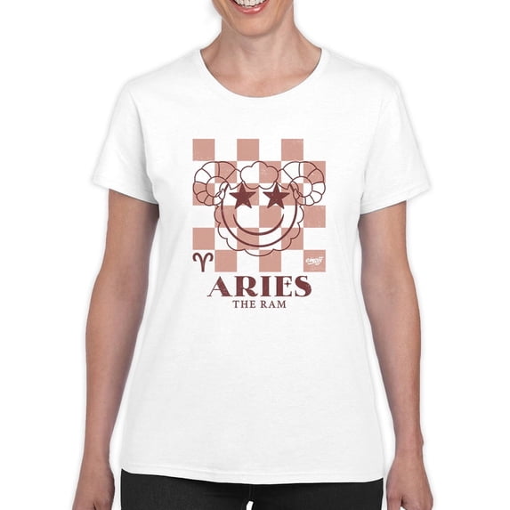 Aries Ram Emblem - Zodiac Art Design Graphic Women's T-shirt