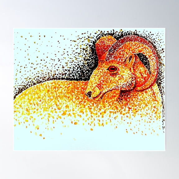 Aries Ram Poster Wall Art, Modern Wall Decor For Living Room Bedroom, 24x36 UNFRAMED