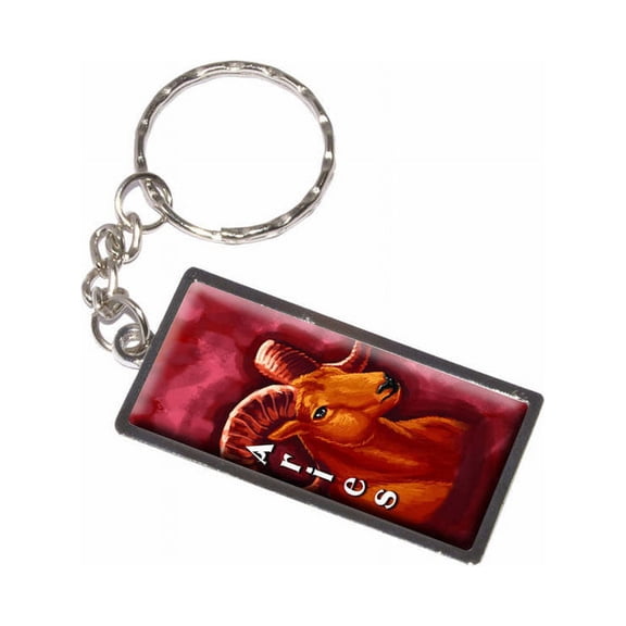 Aries Ram Zodiac Astrological Sign Astrology Keychain Key Chain Ring