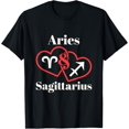 thumbnail image 1 of Aries Sagittarius Zodiac Couples Astrology Heart Valentine T-Shirt, 1 of 4