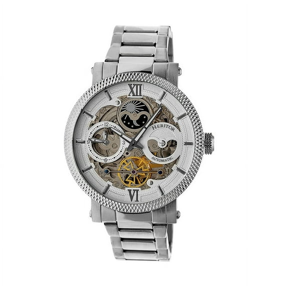 Aries Skeleton Dial Bracelet Watch - Silver
