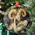thumbnail image 1 of Aries Stained Glass Zodiac SunCatcher Light Catcher Aries Zodiac Sign Window Hanging Aries Home Decor, Stained Glass Ornament 2025, Holiday Decoration, Seasonal Keepsake Gift,, 1 of 5