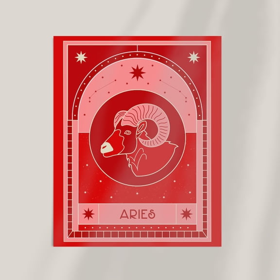 Aries Star Poster Zodiac Wall Art