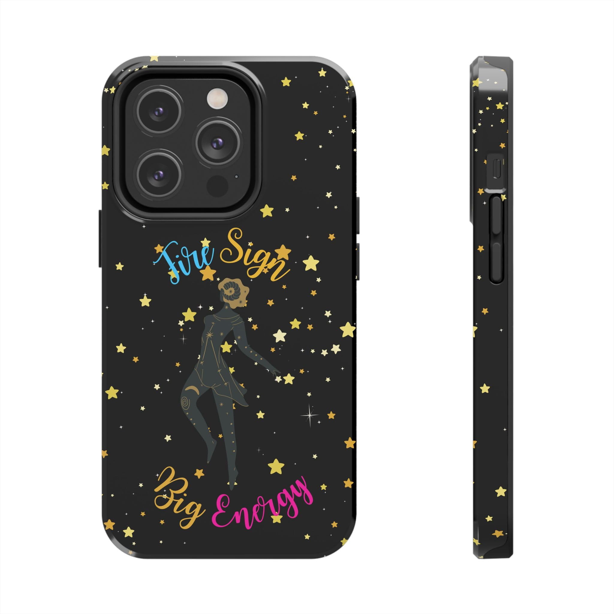 Aries Tough Phone Case Fire Sign, Big Energy. Black and Gold Zodiac ...