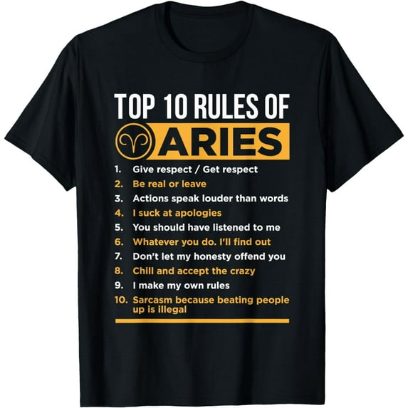 Aries Traits Facts Horoscope Zodiac Astrological Sign Gift T-Shirt