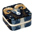 thumbnail image 1 of Aries Travel Portable Jewelry Organizer: Square Jewelry Box Storage Case and Display for Rings, Earrings, Necklaces, Bracelets, and More - Suitable for Girls and Women, 1 of 1